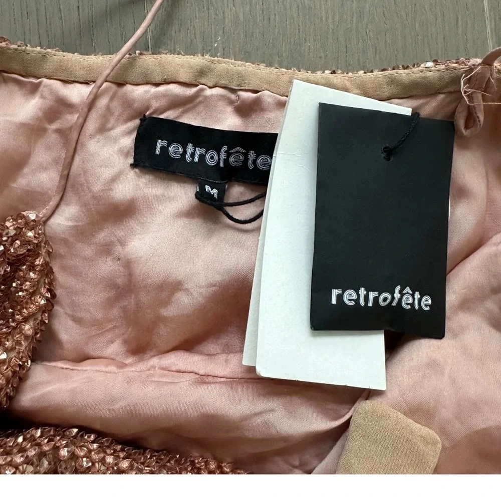 Retrofete Gold Sequin Halter Gown - Picture 6 of 9